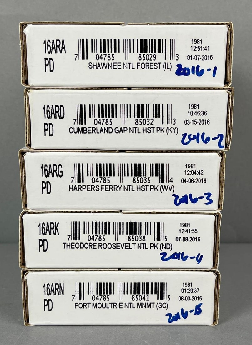 Group of 5 2016 US Mint ATB Quarter Rolls (1 of 1)