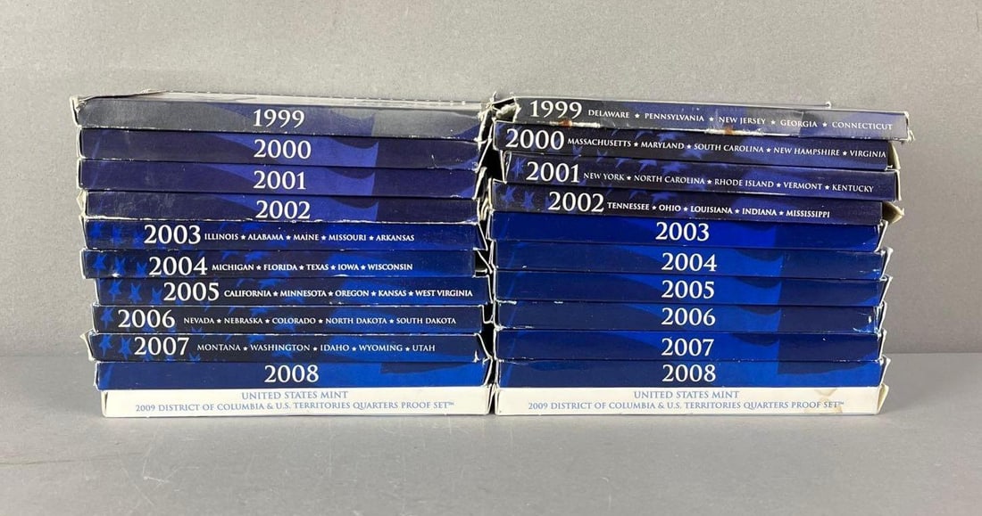 Group of 22 US Mint 50 State Quarters Proof Sets (1 of 3)