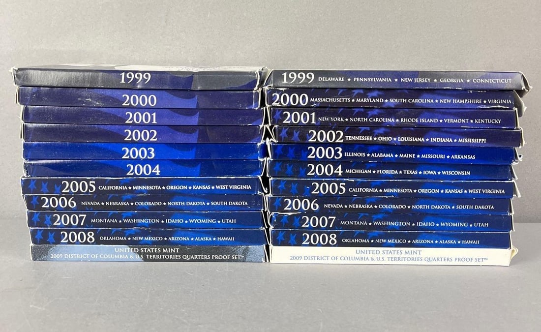 Group of 22 US Mint 50 State Quarters Proof Sets (1 of 3)