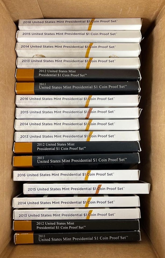 Group of 18 US Mint Presidential $1 Coin Proof Sets (1 of 1)