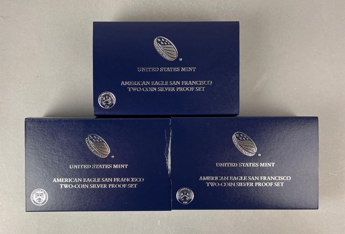 Group of 3 2012 S US Mint American Silver Eagle 1 oz Fine Silver Two Coin Silver Proof Sets (1 of 6)