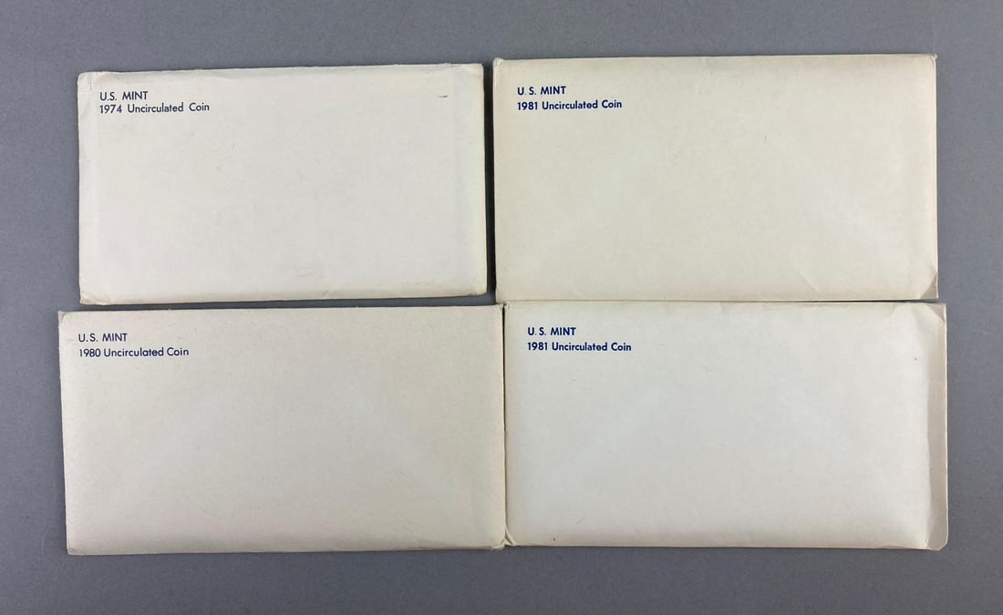 Group of 4 US Mint Uncirculated Coin Sets: Includes 1974, 1980, and 1981 sets