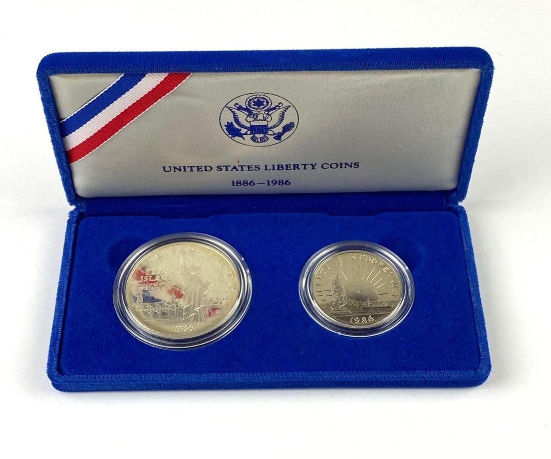 1986 United States Mint Liberty Silver Coins Set: 1886-1986 United States Liberty Coins with COA