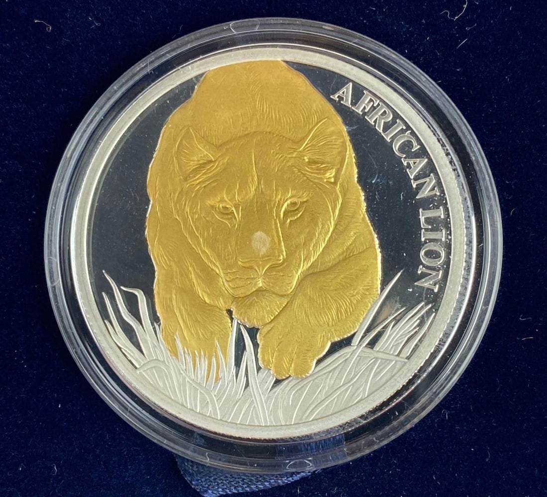 2017 Republic of Chad 1 Oz .999 Fine Silver African Lion Round (1 of 4)