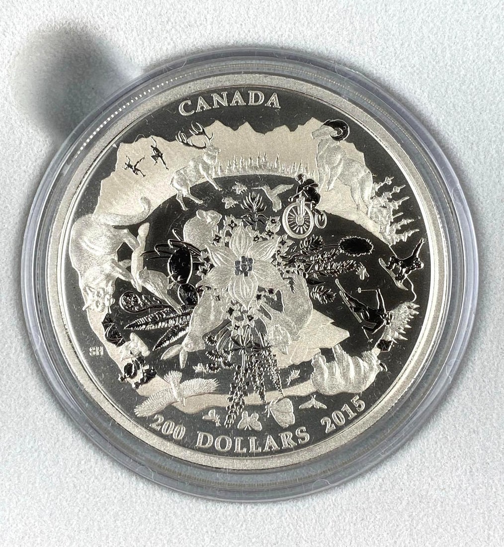 2015 Royal Canadian Mint Canada Rugged Mountains 2 Oz .9999 Fine Silver Queen Elizabeth Round (1 of 3)