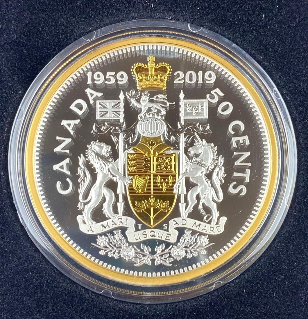 2019 Royal Canadian Mint Canada 60th Anniversary Half Dollar 2 Oz .9999 Fine Silver Queen Elizabeth (1 of 5)