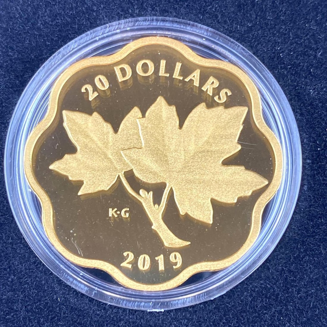 2019 Royal Canadian Mint Gold Plated Iconic Maple Leaves 1 Oz .9999 Fine Silver Queen Elizabeth (1 of 5)