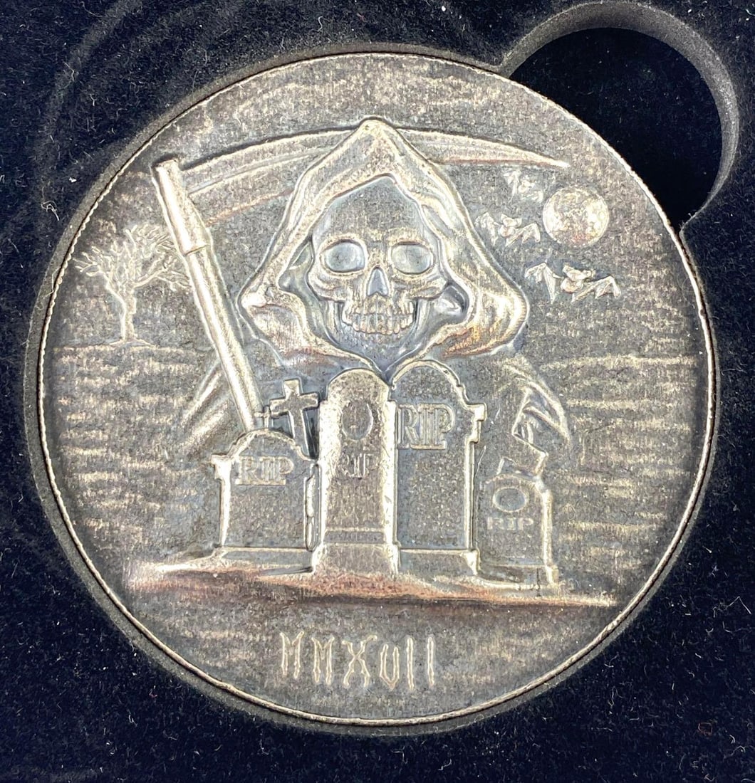 2017 Monarch Precious Metals Grim Reaper 5 Oz .999 Fine Silver Round (1 of 3)