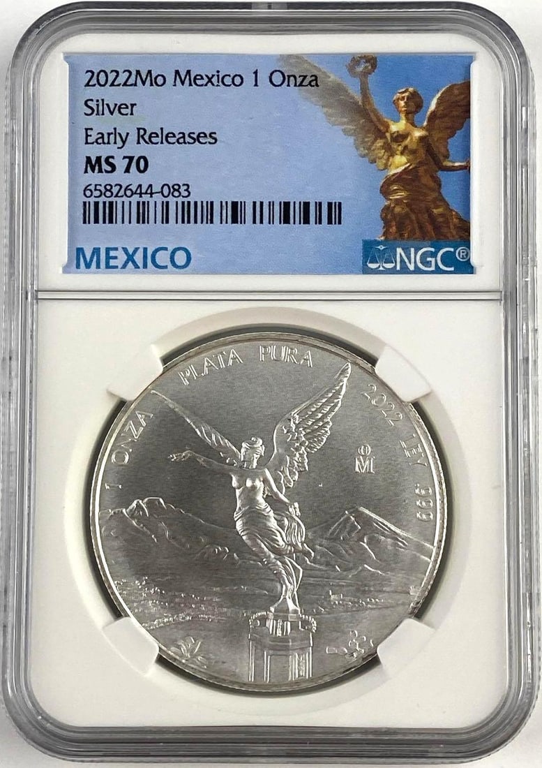 2022 Mexico Libertad 1 Onza 1 Oz .999 Fine Silver Round NGC MS70 (1 of 2)