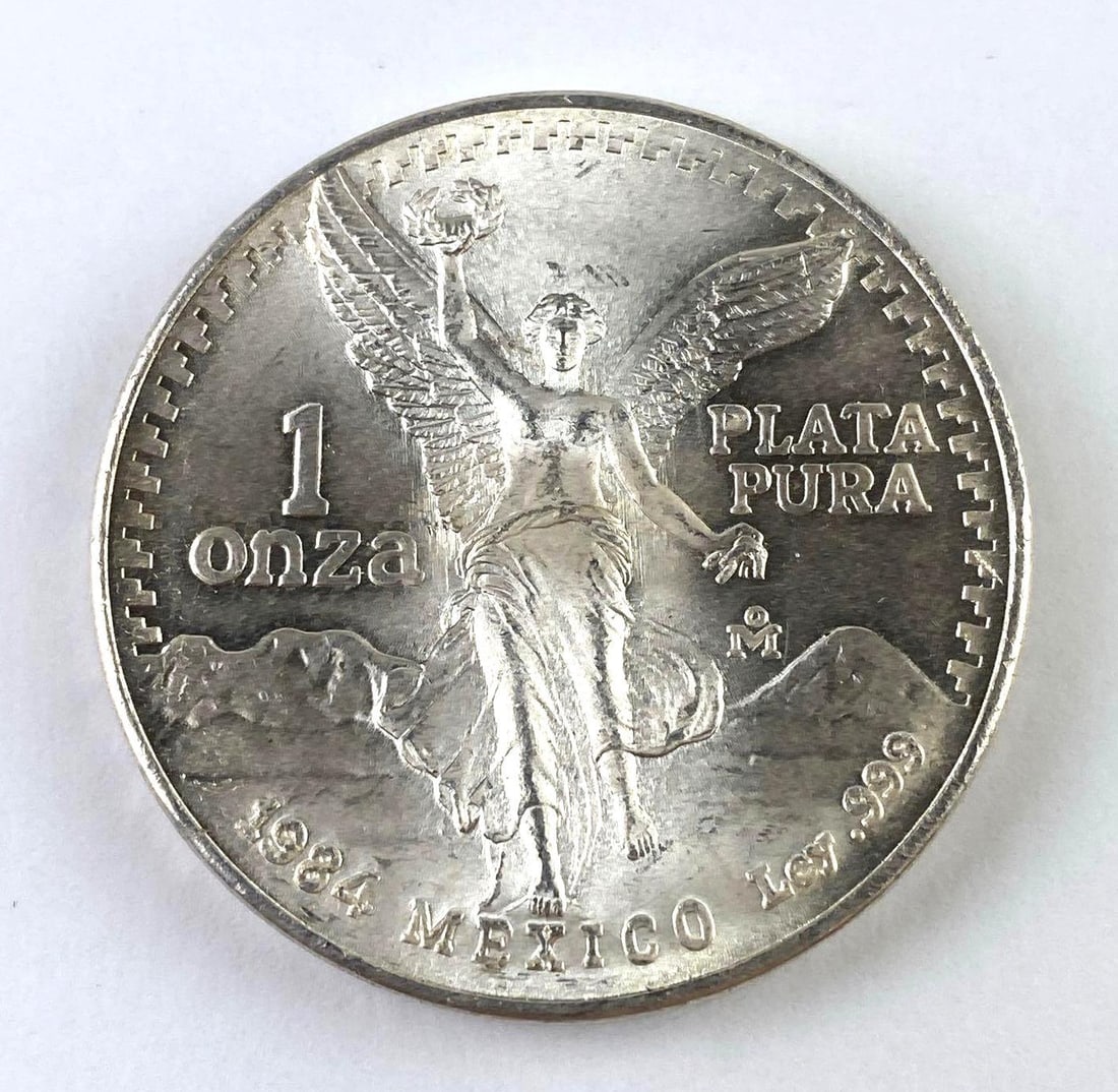 1984 Mexico Libertad 1 Onza 1 Oz .999 Fine Silver Round: 1984 Mexico Libertad 1 Onza 1 Oz .999 Fine Silver Round