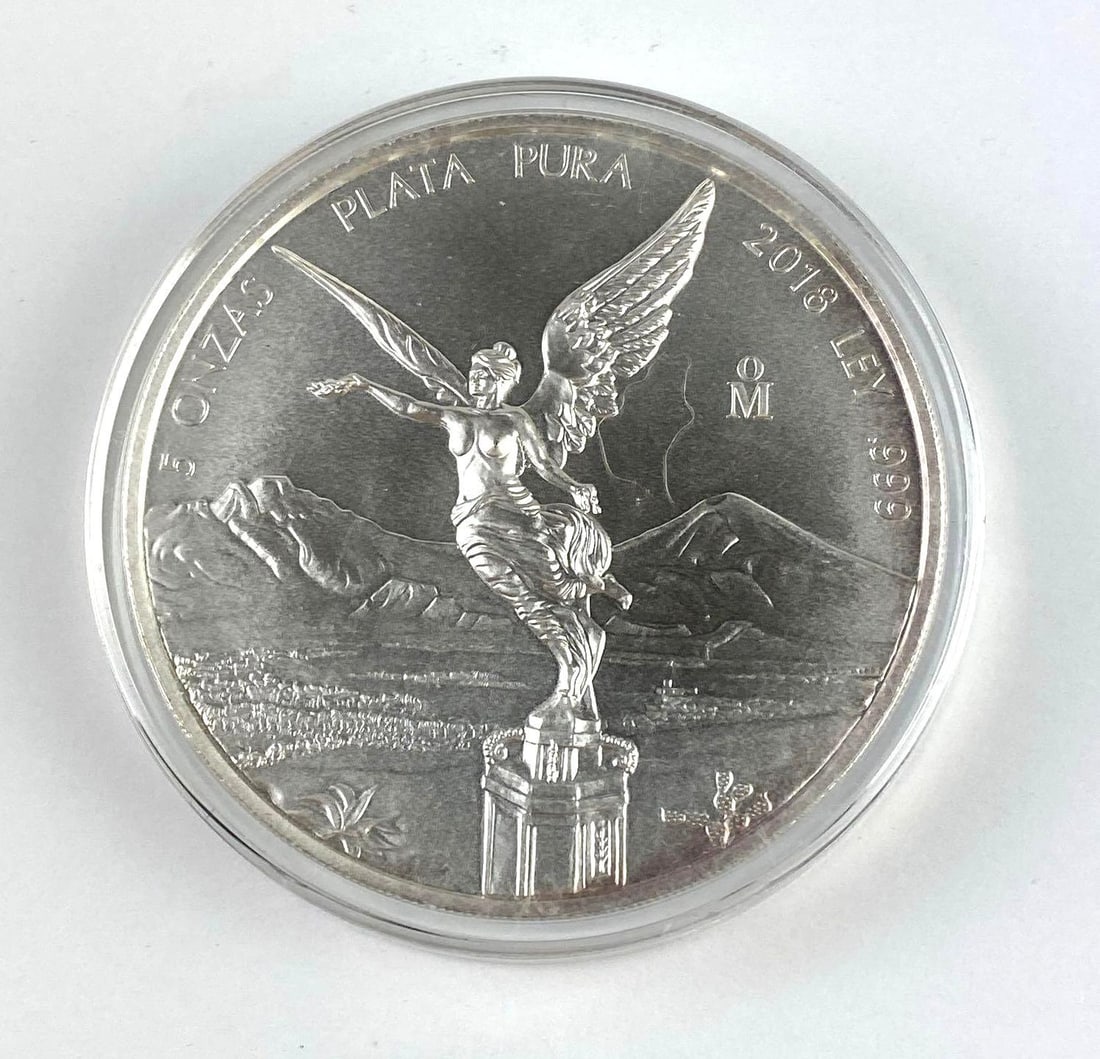 2023 Mexico Libertad 5 Onza 1 Oz .999 Fine Silver Round: 2023 Mexico Libertad 5 Onza 1 Oz .999 Fine Silver Round