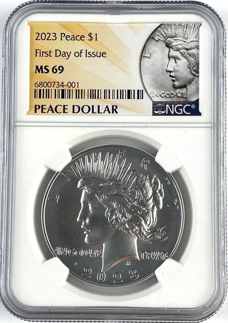 2023 US $1 Peace Silver Dollar NGC MS69: 2023 US?Peace Silver Dollar