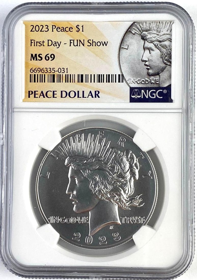 2023 US $1 Peace Silver Dollar NGC MS69 (1 of 2)