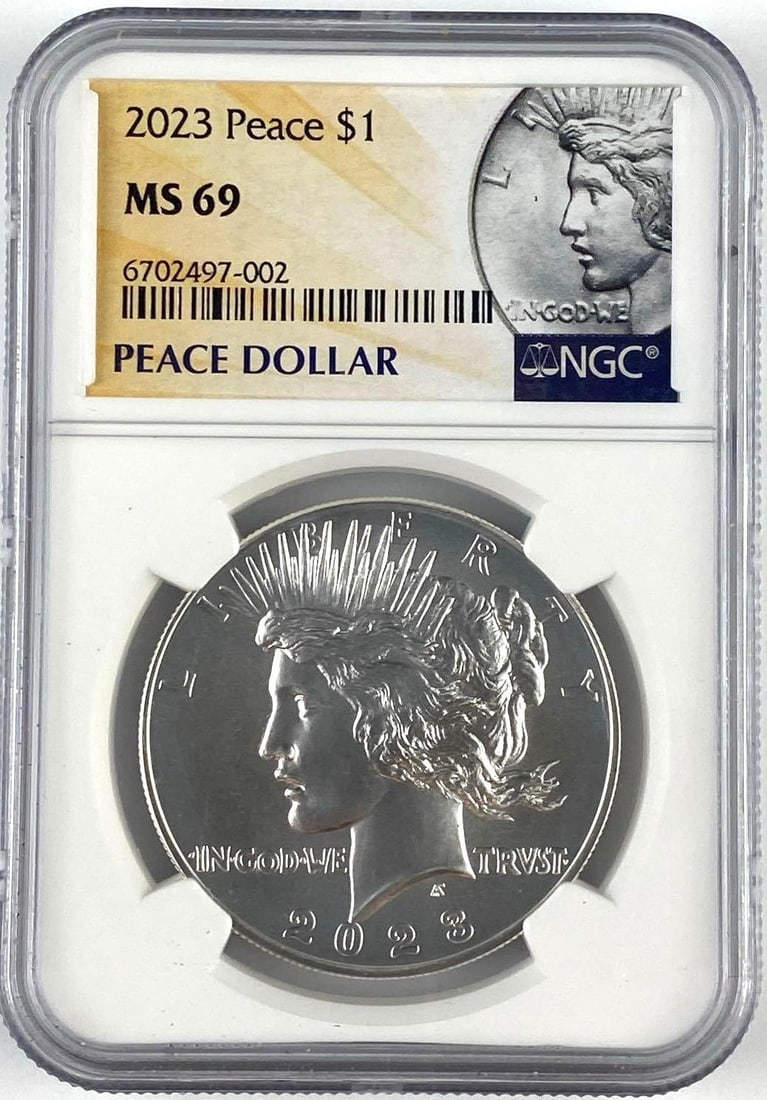 2023 US $1 Peace Silver Dollar NGC MS69: 2023 US $1 Peace Silver Dollar NGC MS69