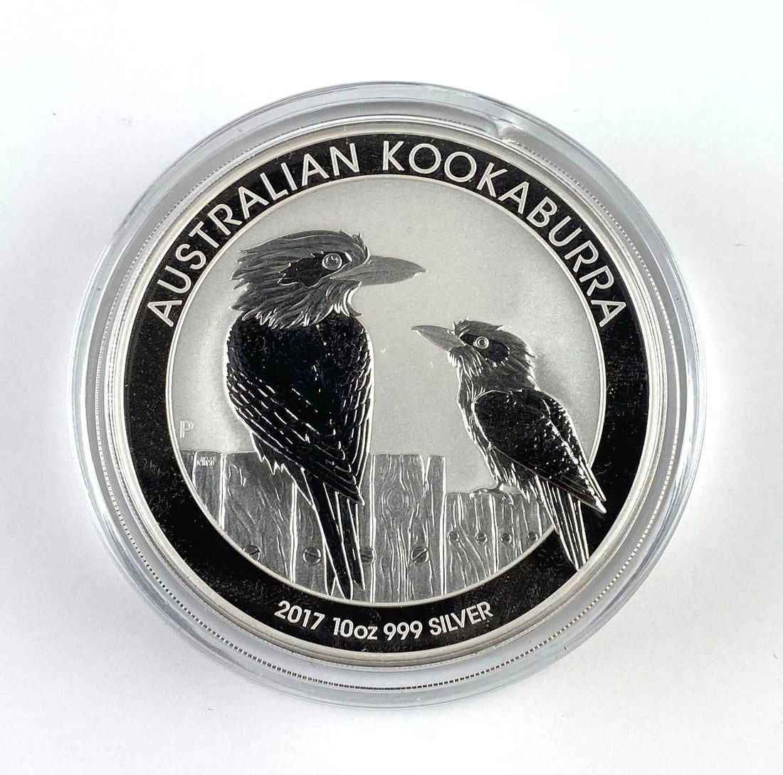 2017 Australian Kookaburra 10 Oz .999 Silver Queen Elizabeth Round: 2017 Australian Kookaburra 10 Oz .999 Silver Queen Elizabeth Round