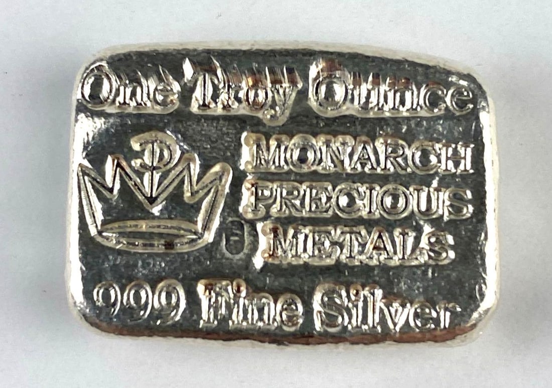 Monarch Precious Metals 1 Oz .999 Fine Silver Ingot/ Bar (1 of 2)