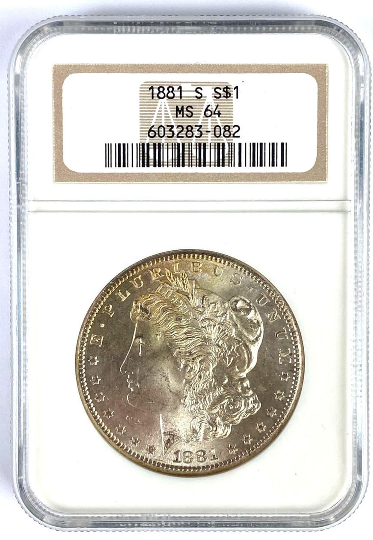NGC Graded 1881-S US $1 Morgan Silver Dollar MS64 (1 of 2)