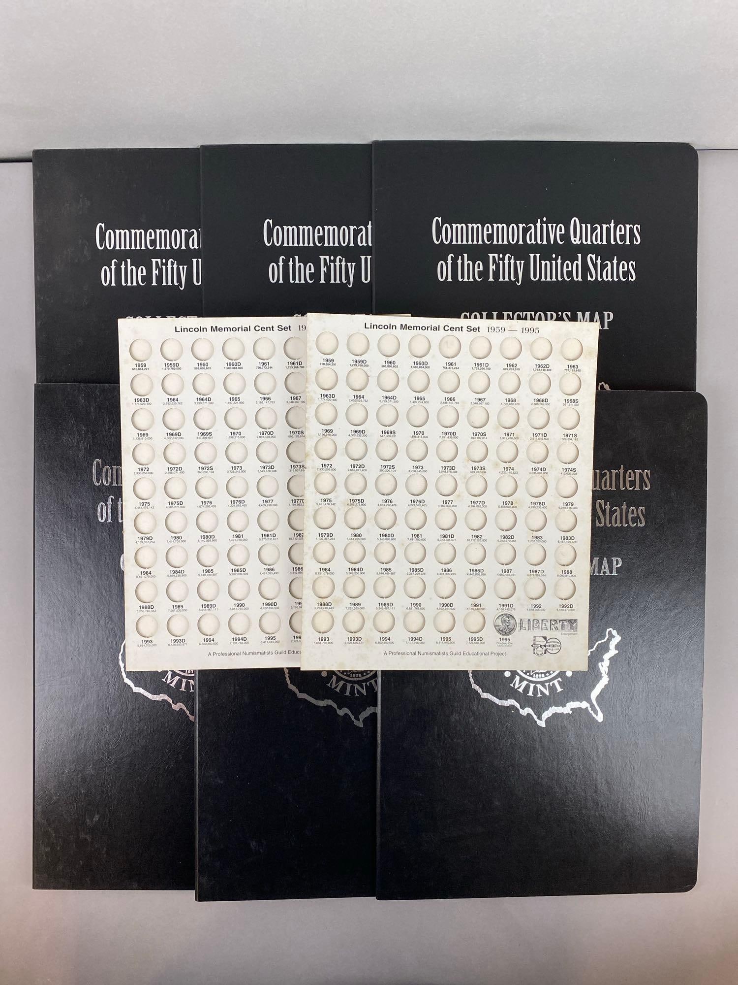 Group of 6 Empty The Morgan Mint Commemorative Quarter Collectors Map and More (1 of 4)