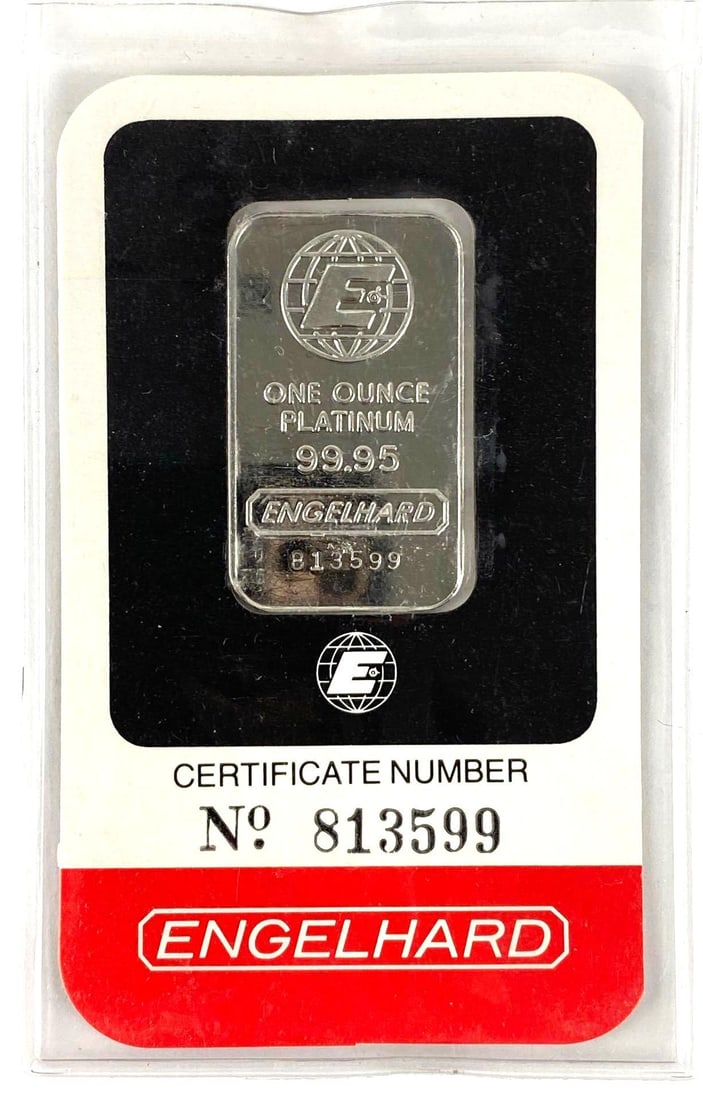 Engelhard 1 oz .9995 Platinum Ingot/ Bar (1 of 2)