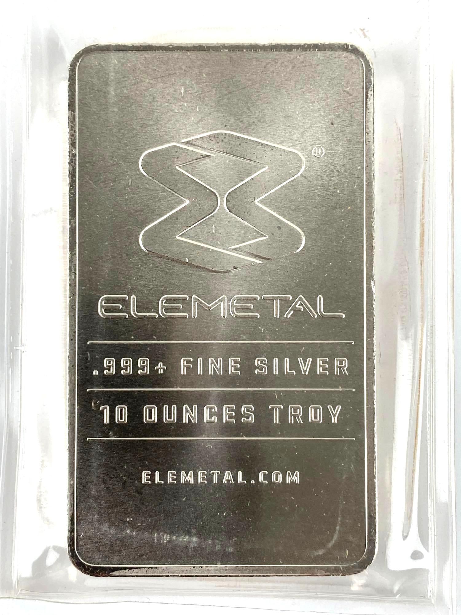Elemental 10 oz .999 Fine Silver Ingot/ Bar: Elemental 10 oz .999 Fine Silver Ingot/ Bar