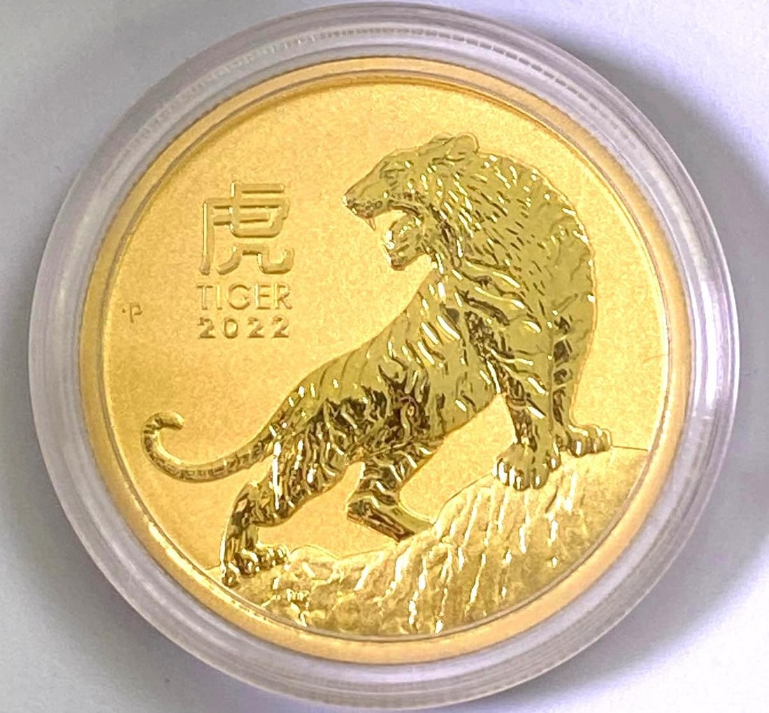 2022 Australia $50 Tiger 1/2 oz .9999 Gold Coin: 2022 Australia $50 Tiger 1/2 oz .999 Gold Coin