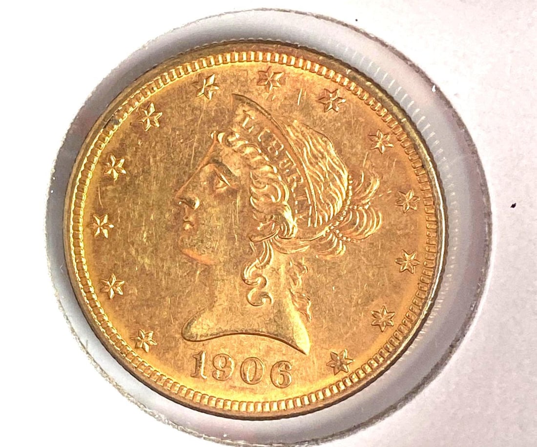 1906-D US $10 Liberty Head Gold Coin: 1906-D US $10 Liberty Head Gold Coin