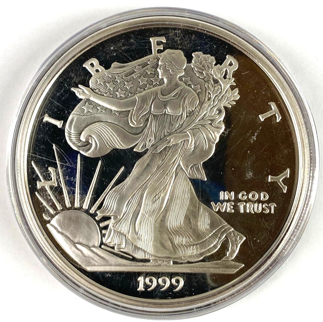 1999 Washington Mint American Silver Eagle 8 oz .999 Fine Silver Round (1 of 2)