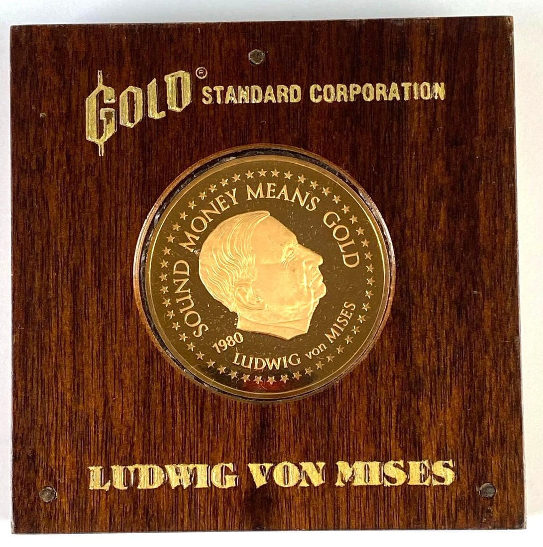 RARE GOLD STANDARD 1980 Ludwig von Mises 5oz Gold Round: Gold Standard Corporation