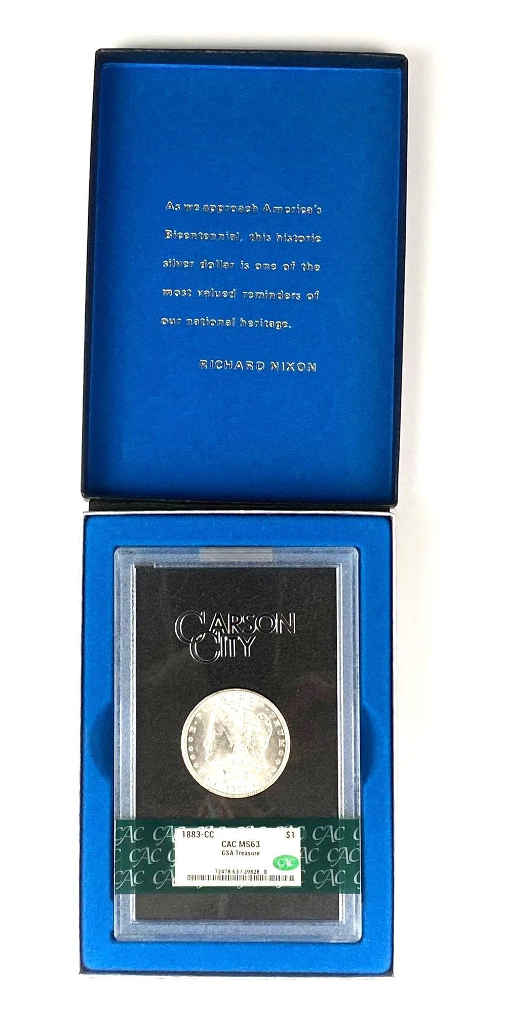 1883 US Mint Carson City Morgan Silver Dollar CAC Graded MS63: 1883 US Mint Carson City Morgan Silver Dollar CAC Graded MS63