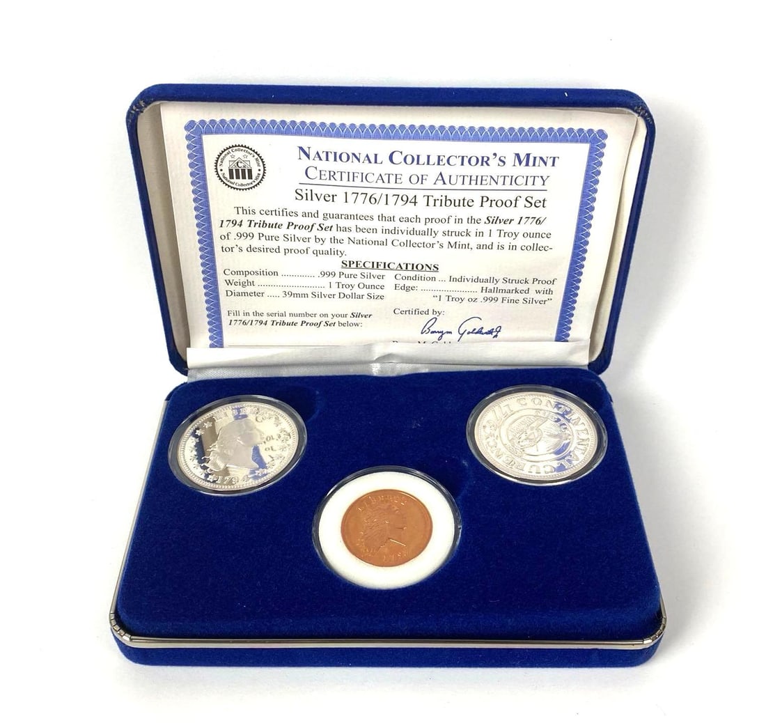 National Collectors Mint Silver 1776/1794 Tribute Proof Set: Includes COA