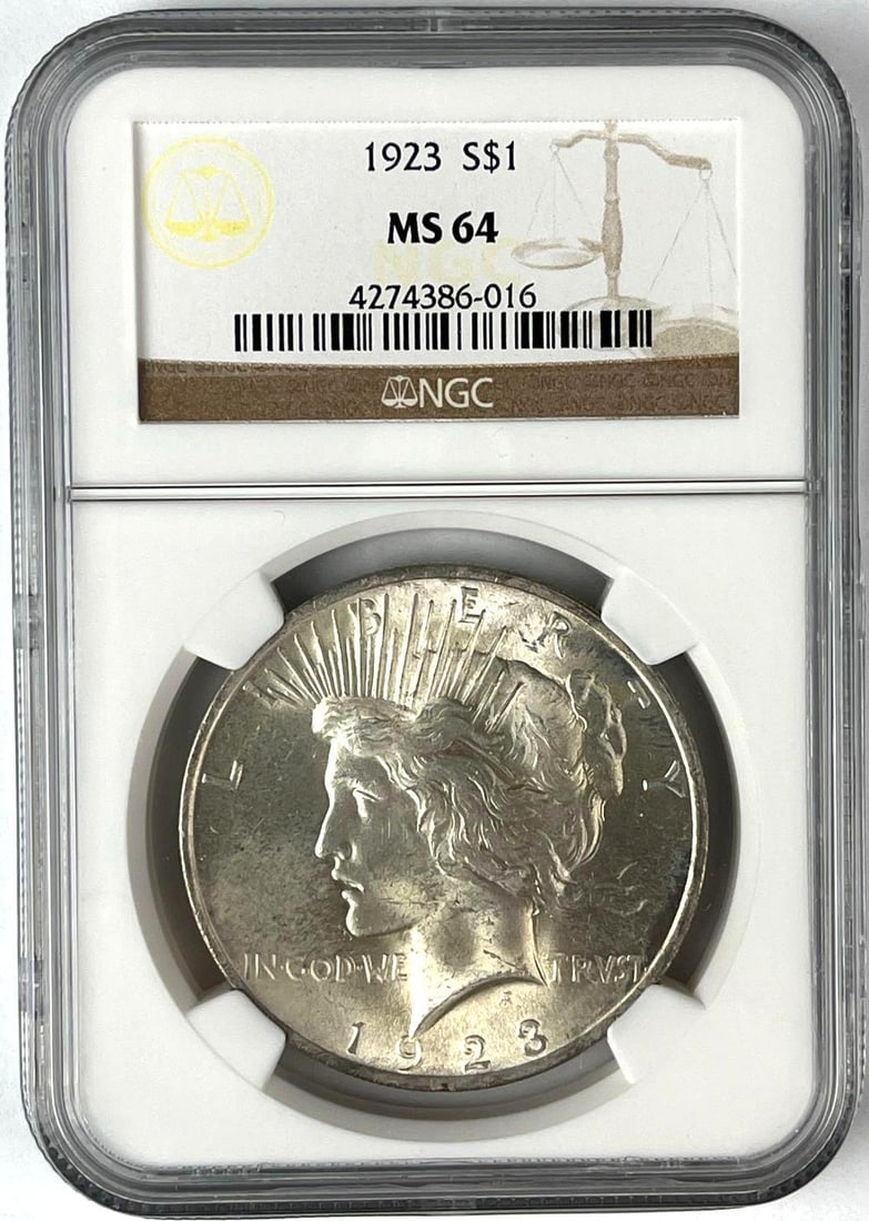 1923 US Peace Silver Dollar NGC MS64 (1 of 2)