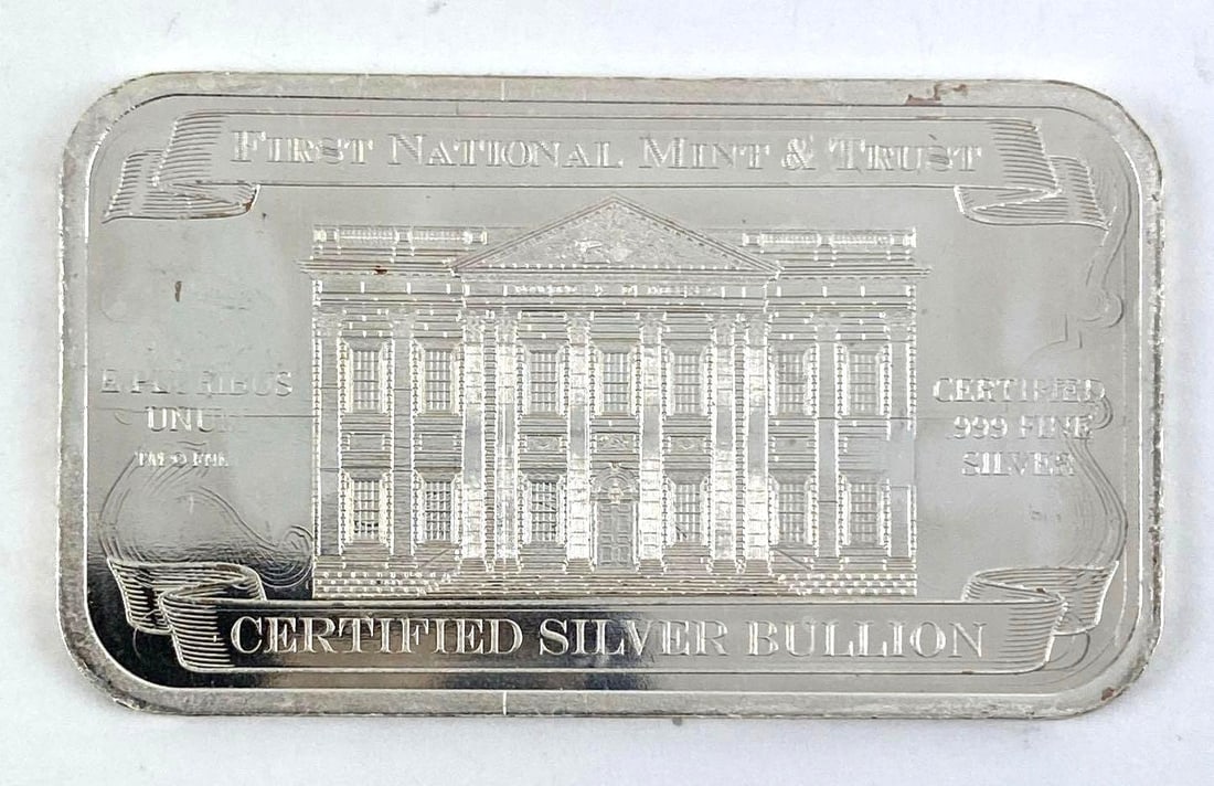 First National Mint and Trust 1/2 oz .999 Fine Silver Ingot/ Bar (1 of 2)