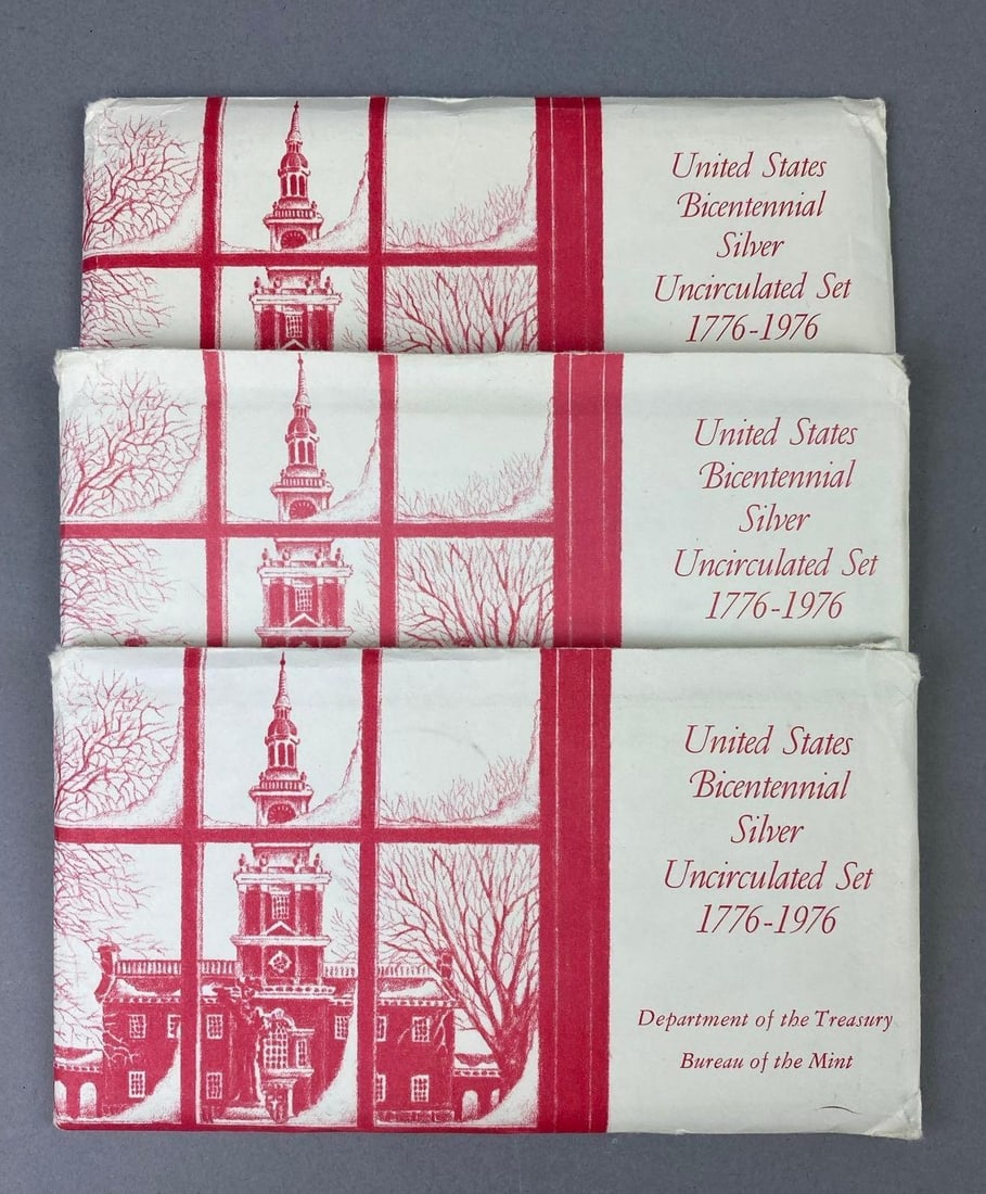 Group of 3 1976 United States Bicentennial Silver Uncirculated Sets: 1776-1976