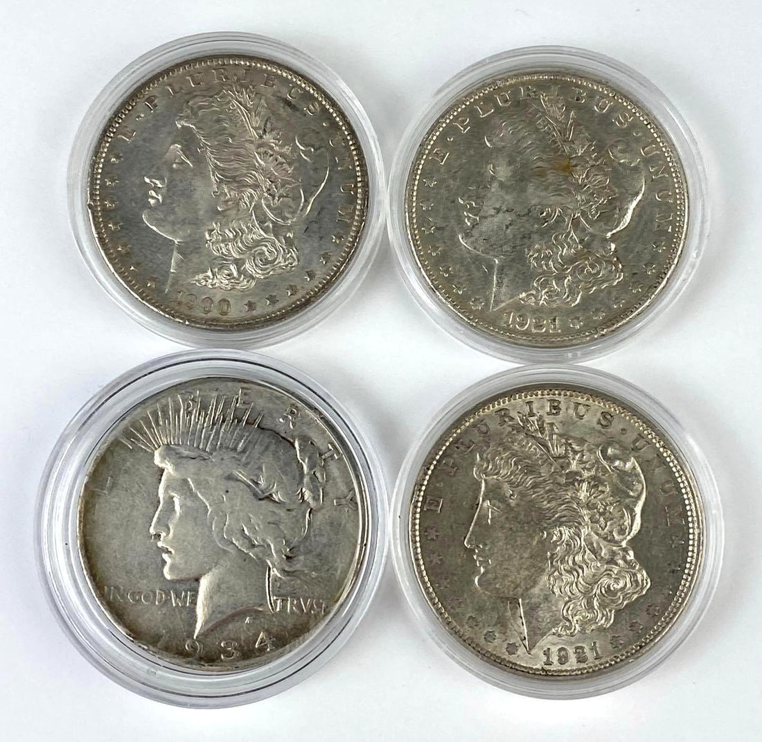Group of 4 US Morgan Silver Dollars and More (1 of 2)