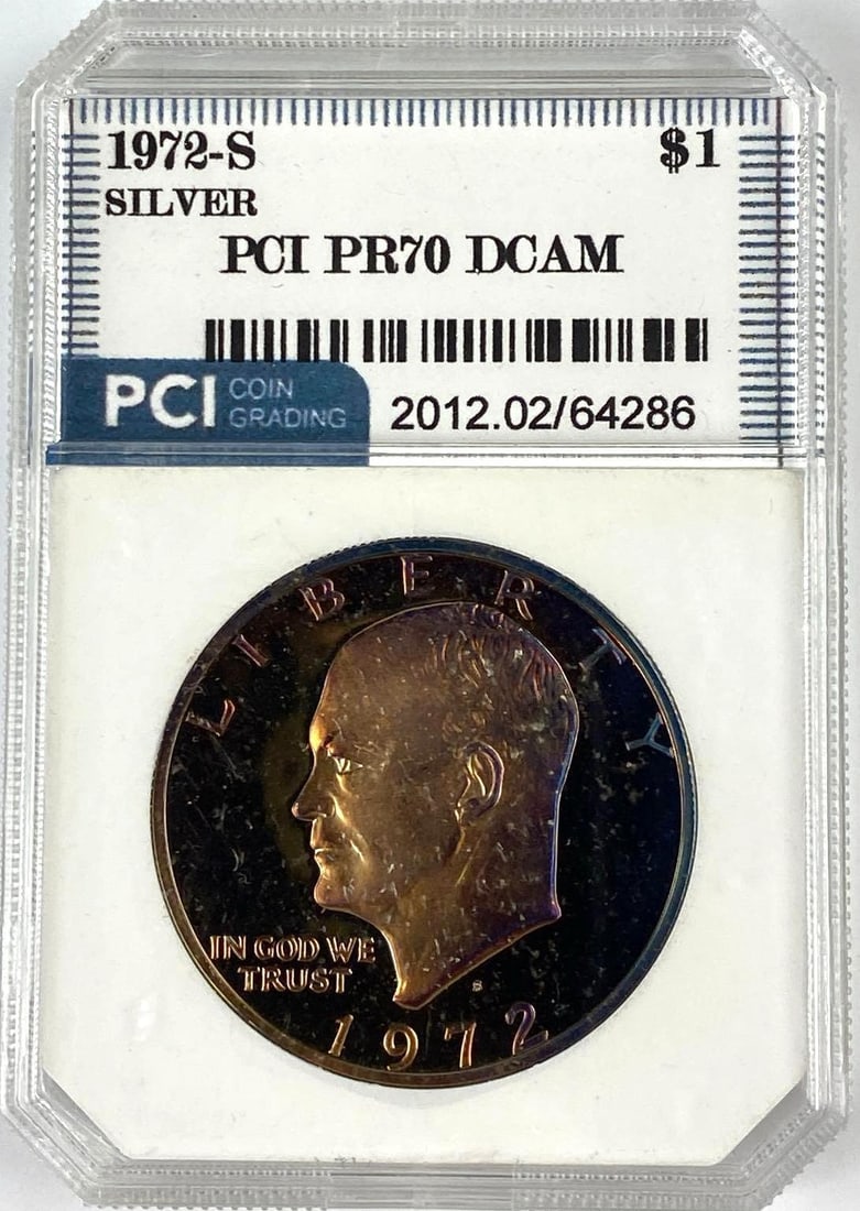 1972 S US Eisenhower Silver Dollar PCI PR70 DCAM (1 of 2)