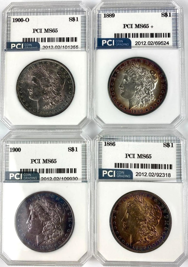 Group of 4 US Morgan Silver Dollars PCI MS65 (1 of 2)