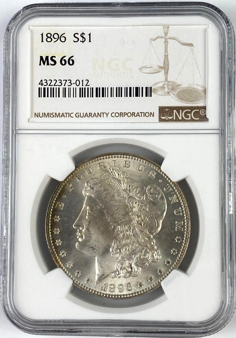 1896 US Morgan Silver Dollar NGC MS66: 1896 US Morgan Silver Dollar NGC MS66