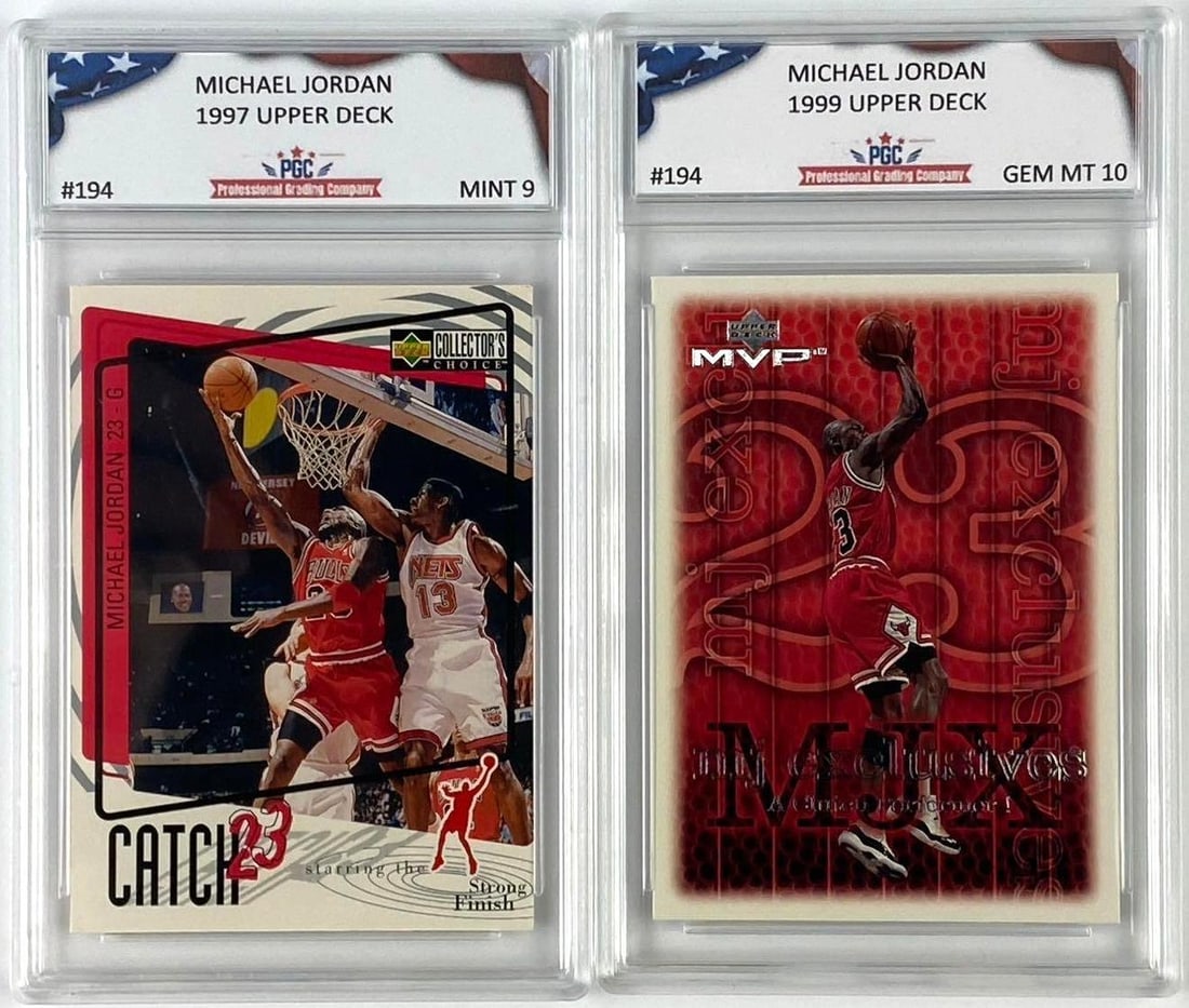 Group of 2 1997/ 1999 Upper Deck Michael Jordan # 194 PGC Graded: Group of 2 1997/ 1999 Upper Deck Michael Jordan # 194 PGC Graded