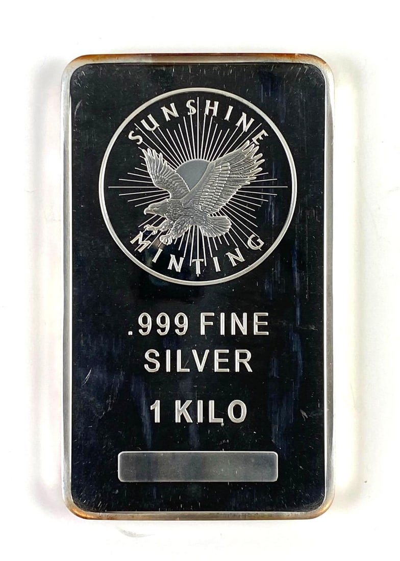Sunshine Minting 1 Kilo .999 Silver Bar/Ingot: Sunshine Minting 1 kg .999 Silver Bar/Ingot