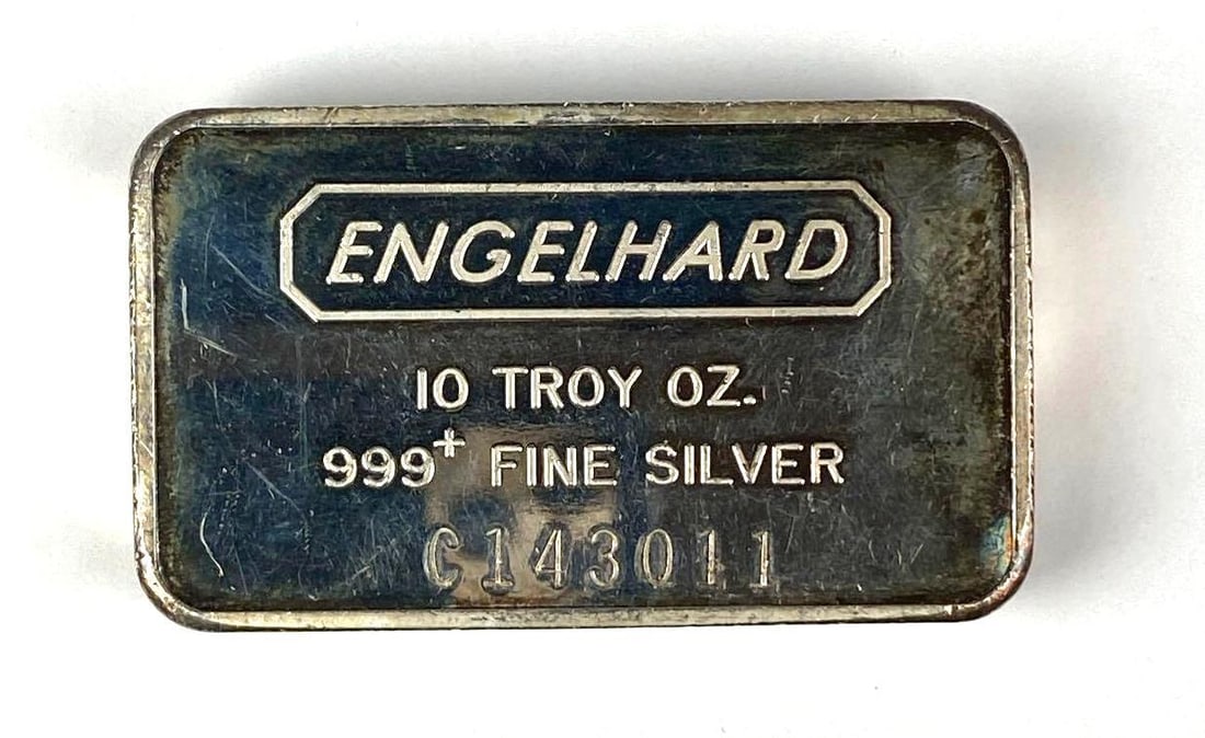 Engelhard 10 oz .999 Fine Silver Ingot/ Bar: Engelhard 10 oz .999 Fine Silver Ingot/ Bar
