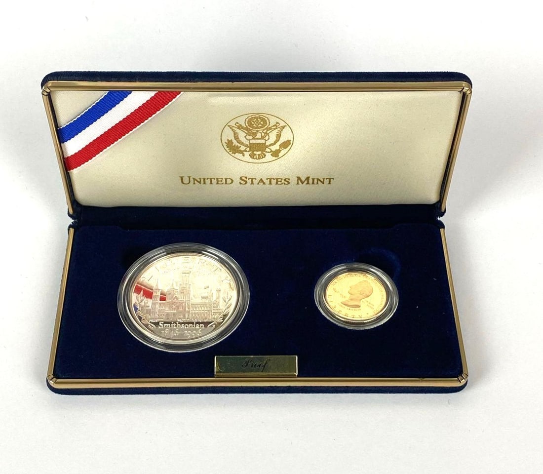 1996 US Mint Smithsonian Institution 150th Anniversary Commemorative Proof Coins 1/4oz Gold and (1 of 5)