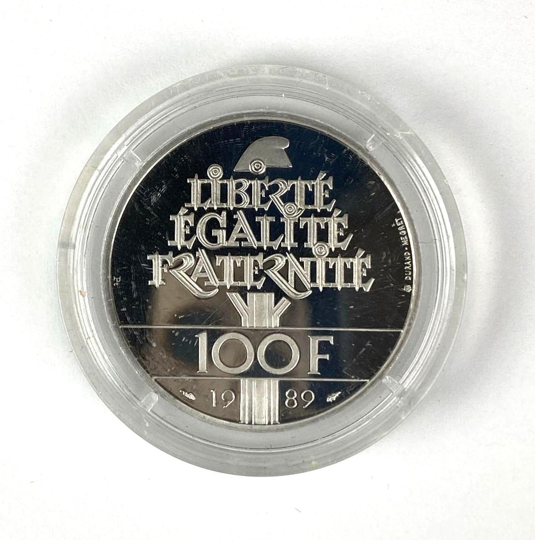 1989 Republique Francaise 100 Francs Rights of Man 20 Gram .999 Platinum Coin: 1989 Republique Francaise 100 Francs Rights of Man 20 Gram .999 Platinum Coin
