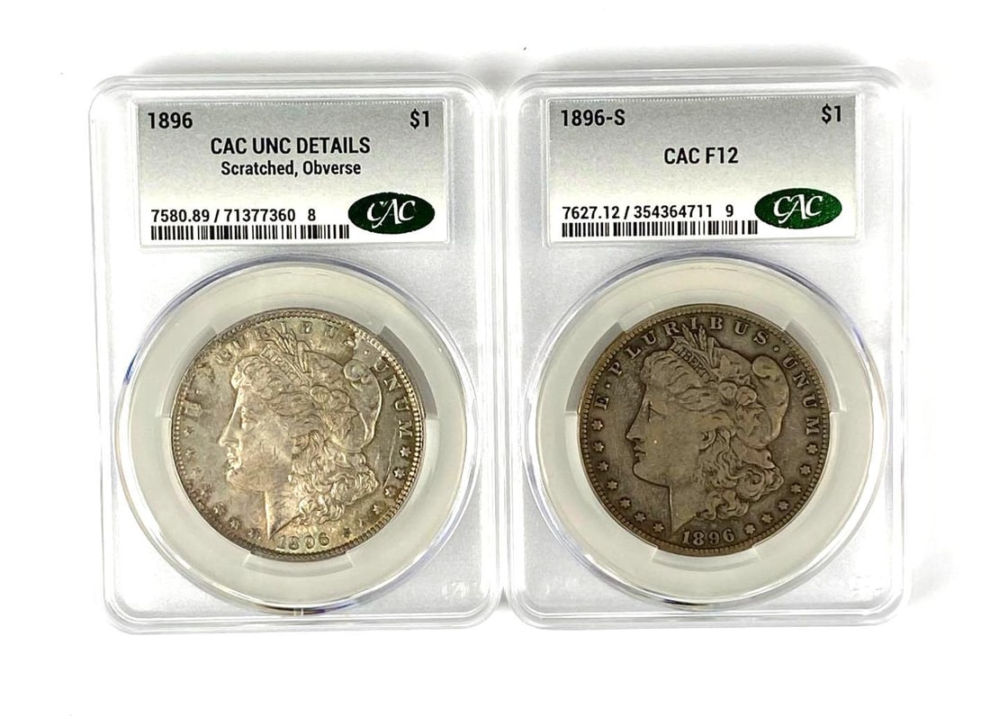 Group of 2 Us Morgan Silver Dollars CAC Graded (1 of 2)