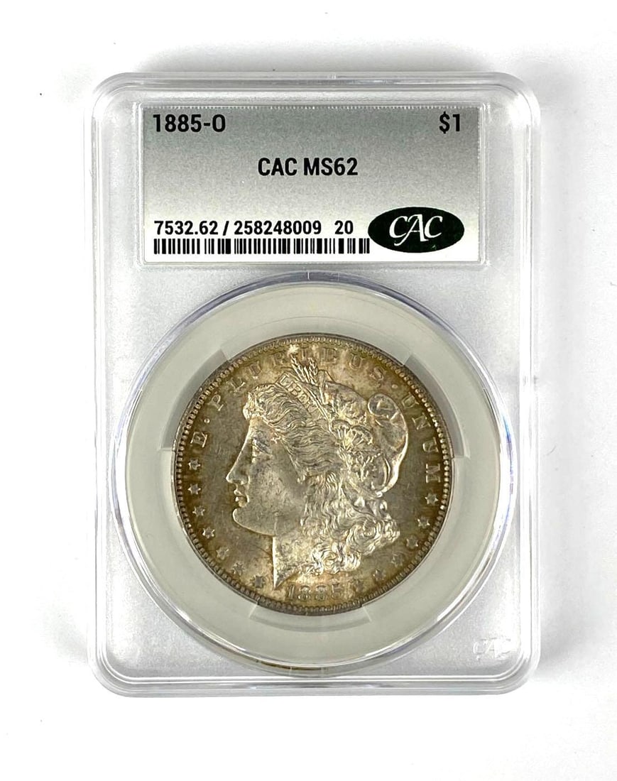 1885 O US Morgan Silver Dollar CAC Graded MS62 (1 of 2)