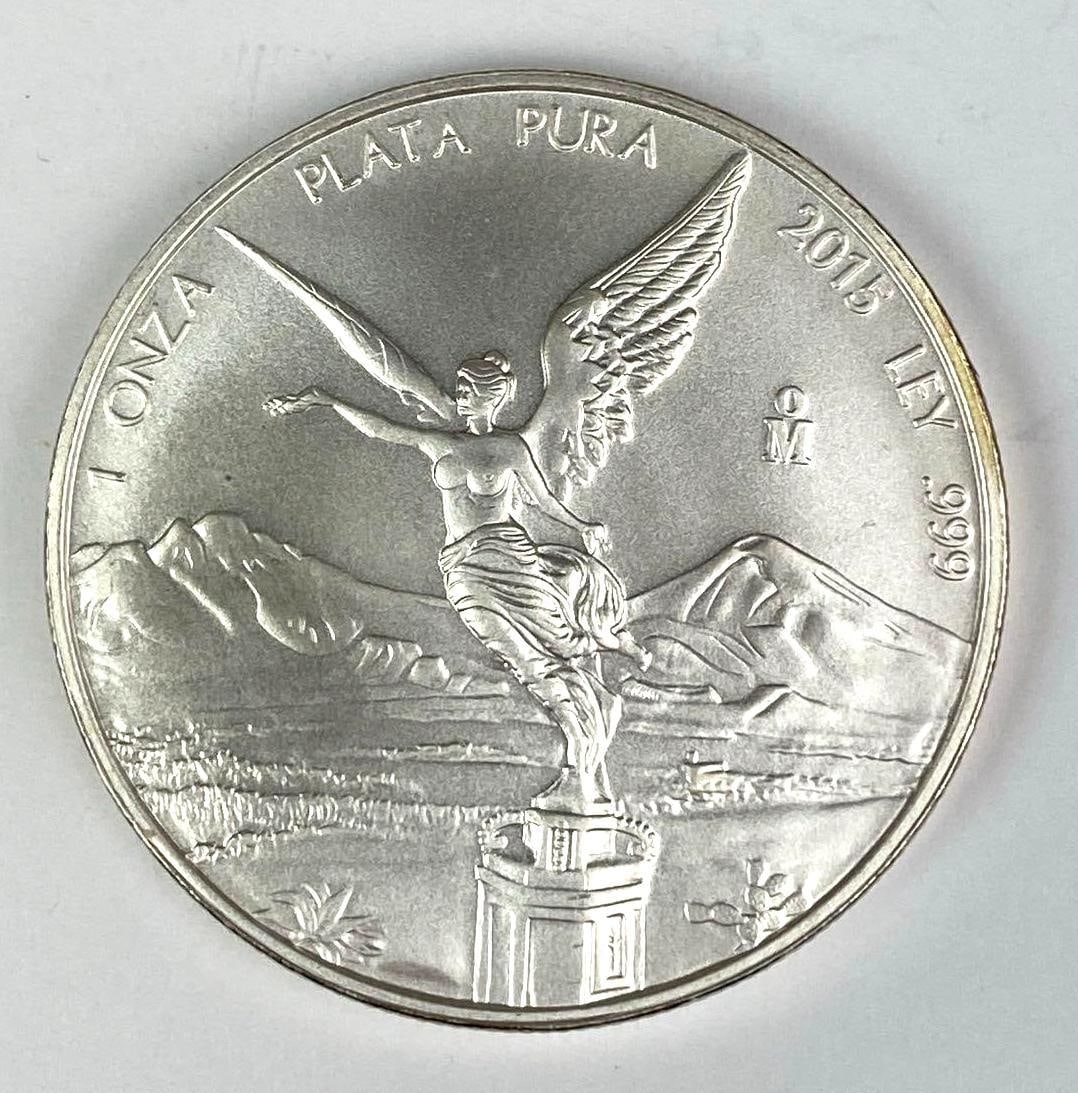 2015 Mexico Libertad 1 Onza 1 oz .999 Fine Silver Round: 2015 Mexico Libertad 1 Onza 1 oz .999 Fine Silver Round