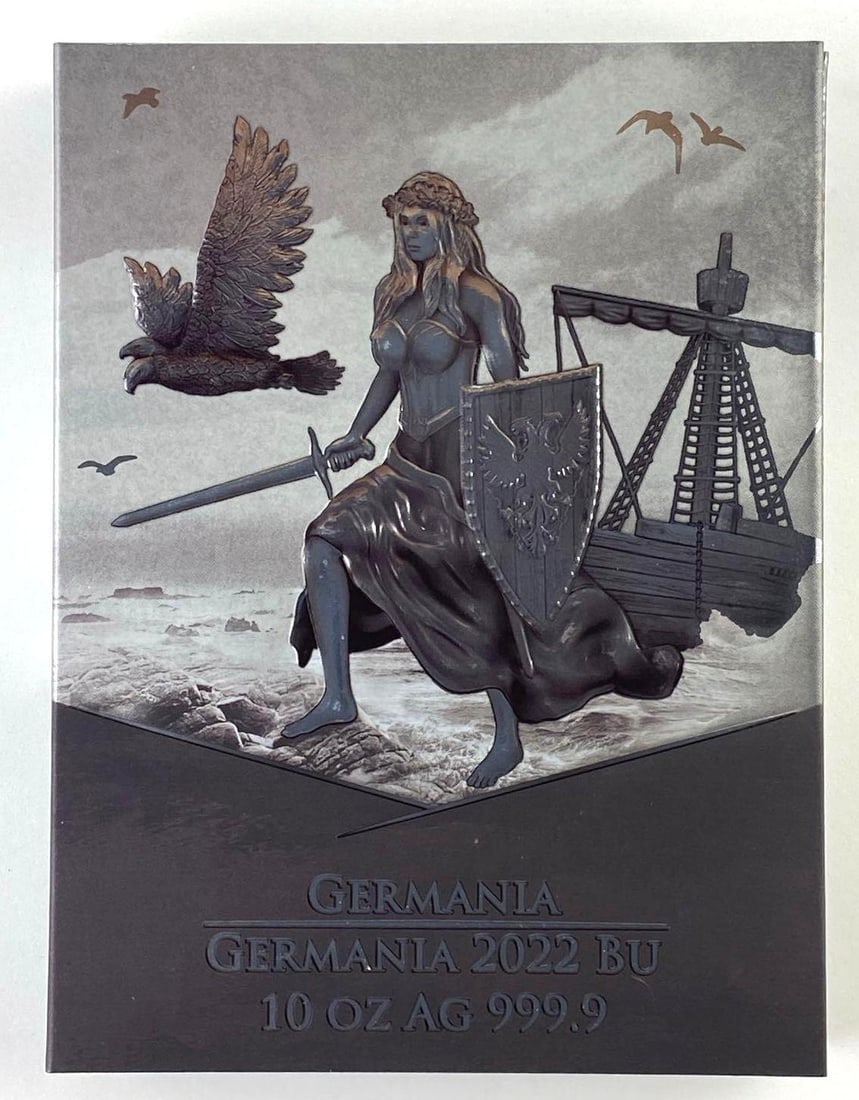 2022 Germania Mint 10 oz 999.9 Fine Silver 50 Mark Round: 2022 Germania Mint 10 oz 999.9 Fine Silver 50 Mark Round COA Included