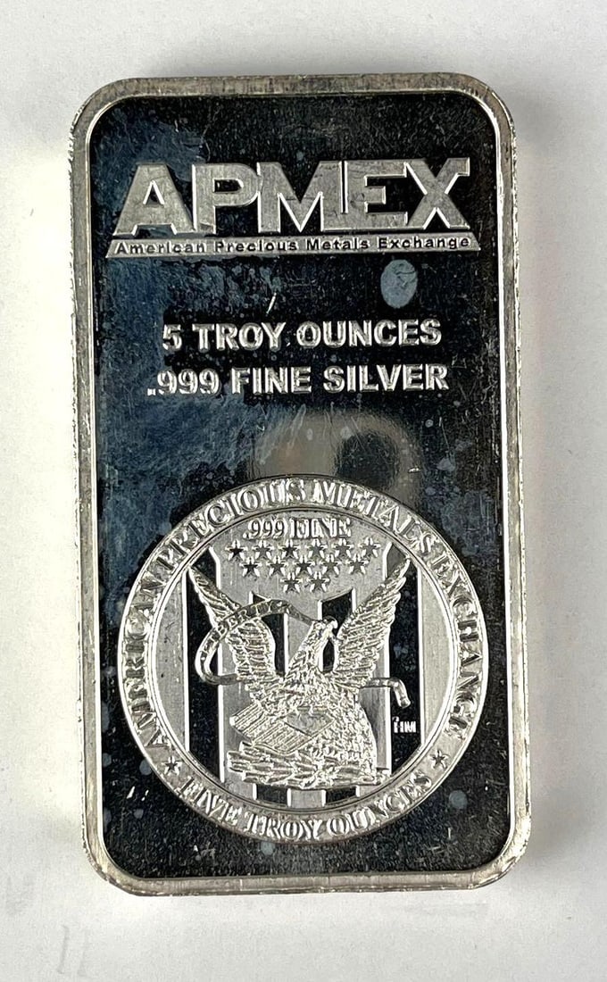 AMPEX Eagle 5 oz .999 Fine Silver Ingot/ Bar (1 of 2)