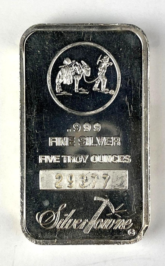 SilverTowne Prospector 5 oz .999 Fine Silver Ingot/ Bar (1 of 2)