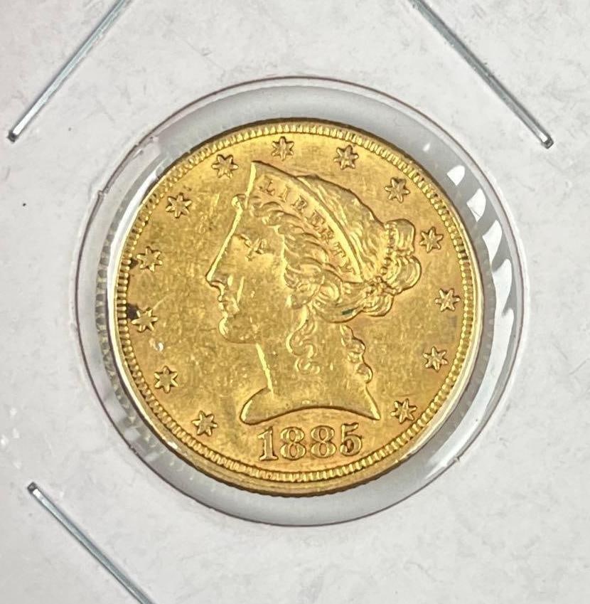 1885 US $5 Gold Liberty Head (1 of 2)