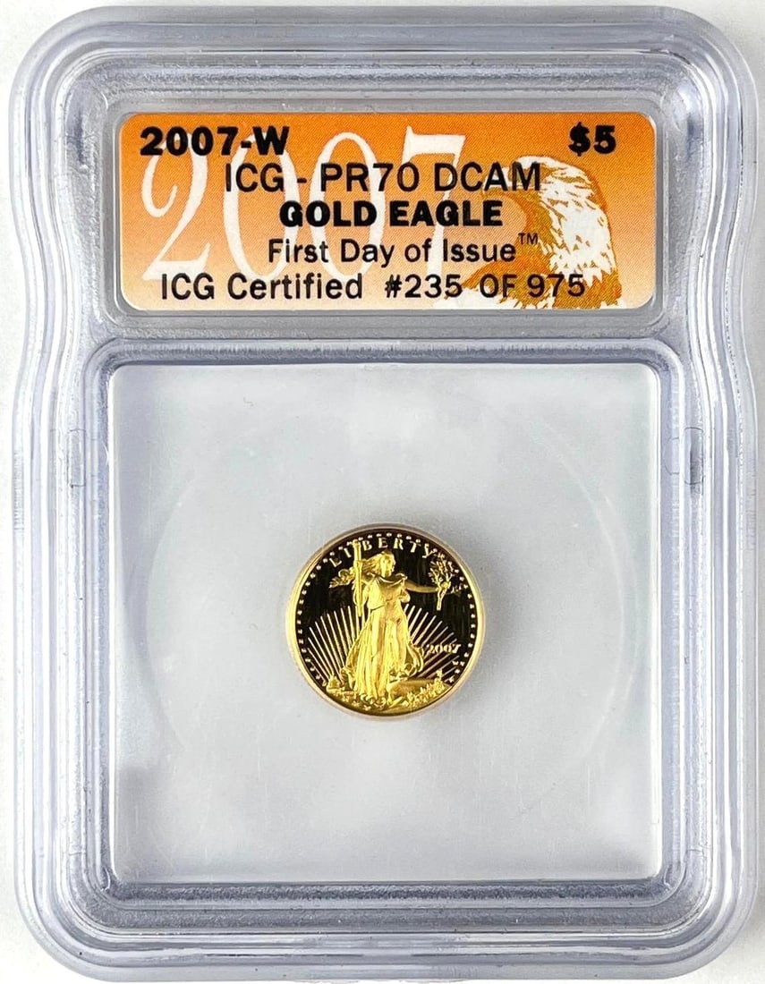 2007 W US Mint $5 1/10th os American Gold Eagle ICG PR70 DCAM (1 of 2)